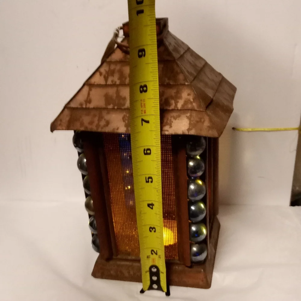 RARE Japanese Architecture Lantern Candlelight Tealight Holder Heavy Metal 9.5